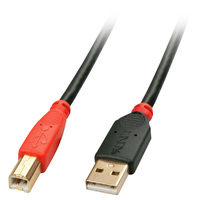 [4990216000] Lindy 15m USB2.0 Active Extension Cable A/B - 15 m - USB A - USB B - USB 2.0 - Male/Male - Black - Red