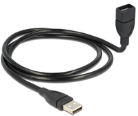 [3439319000] Delock 1m USB 2.0 - 1 m - USB A - USB A - USB 2.0 - Männlich/Weiblich - Schwarz