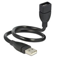 [3439317000] Delock 35cm USB 2.0 - 0.35 m - USB A - USB A - USB 2.0 - Male/Female - Black