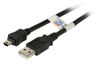 [6346432000] EFB Elektronik USB2.0 Anschlusskabel A-Mini B (5polig), St.-St., 0,5m, schwarz, Premium