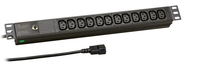 EFB Elektronik EK631CC.1 - 1U - Aluminium - Thermoplastic - Black - 12 AC outlet(s) - C13 coupler - C14 coupler