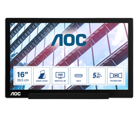 AOC 01 Series I1601P - 39,6 cm (15.6 Zoll) - 1920 x 1080 Pixel - Full HD - LED - 5 ms - Silber - Schwarz