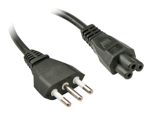 Lindy 2m - CEI23-16-VII - IEC 320 C5 - 2 m - C5 coupler - Black