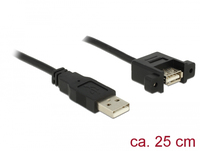 [5975792000] Delock 85462 - 0,25 m - USB A - USB A - USB 2.0 - 480 Mbit/s - Schwarz