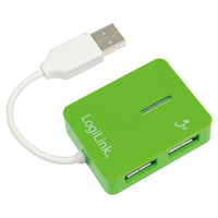 LogiLink USB 2.0 4-Port Hub - 480 Mbit/s - Green - Windows 98SE/ME/200/XP/Vista/2003/7 - 450 g