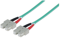 [4803311000] Intellinet Fiber Optic Patch Cable - OM3 - SC/SC - 5m - Aqua - Duplex - Multimode - 50/125 µm - LSZH - Fibre - Lifetime Warranty - Polybag - 5 m - OM3 - SC - SC