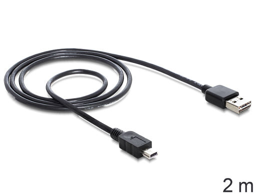 [6871074000] Delock 85554 - 2 m - USB A - Mini-USB B - USB 2.0 - 480 Mbit/s - Black