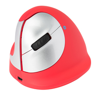 R-Go HE Sport Ergonomic Mouse - Medium (Hand Size 165-185mm) - Left Handed - Bluetooth - Red - Left-hand - Bluetooth - 2400 DPI - Red