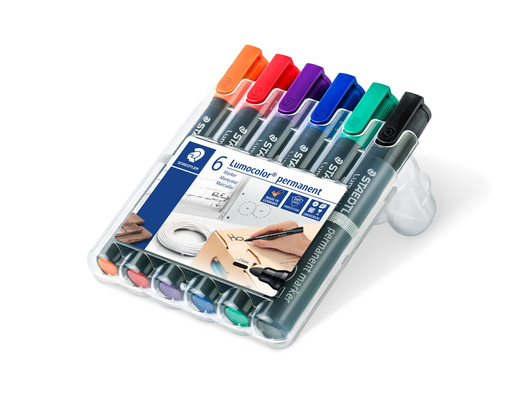 [7649319000] STAEDTLER Marker Lumocolor perm 6St Box