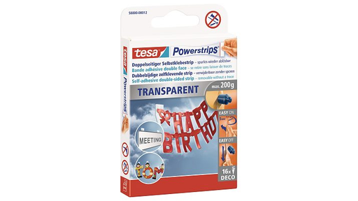 [13054059000] Tesa Powerstrips transparent Deco