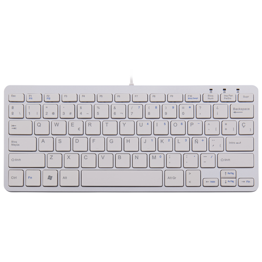 [4816798000] R-Go Compact Keyboard - QWERTY (ES) - white - wired - Mini - Wired - USB - QWERTY - White