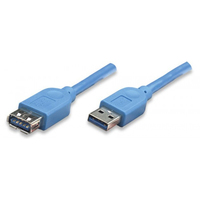 [6357945000] Techly USB3.0 Verlängerungskabel Stecker Typ A - Buchse Typ A, Blau 1 m