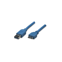 [6357939000] Techly USB3.0 Anschlusskabel Stecker Typ A - Stecker Micro B, Blau 1 m