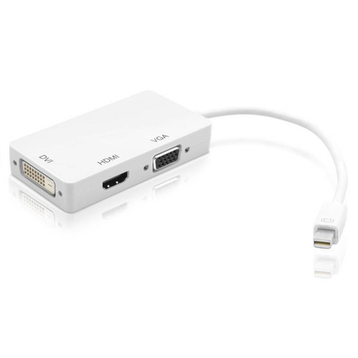 [6357907000] Techly IADAP-MDP-COMBOF12 - 0.15 m - Thunderbolt - HDMI - DVI - VGA - 5.4 Gbit/s - White - 1 pc(s)