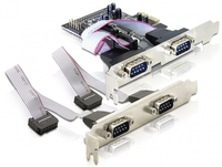 [955043000] Delock 4 x serial PCI Express card - PCIe - Silver - 0.2304 Mbit/s - Wired - Windows 2000/XP/XP-64/Vista - Linux - MAC