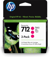 [9080076000] HP 712 3-pack 29-ml Magenta DesignJet Ink Cartridge - Standard Yield - Dye-based ink - 29 ml - 3 pc(s) - Combo pack