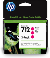 HP 712 3-pack 29-ml Magenta DesignJet Ink Cartridge - Standard Yield - Dye-based ink - 29 ml - 3 pc(s) - Combo pack