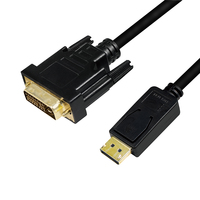 [7797234000] LogiLink CV0130 - 1 m - DisplayPort - DVI - Male - Male - Gold