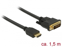 [6633526000] Delock 85653 - 1,5 m - HDMI Typ A (Standard) - DVI - Männlich - Männlich - Gerade