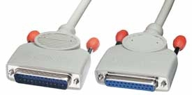 Lindy RS-232 Serial - PC - Fax/Modem Cable - 0.5 m - 1x 25D - 1x 25D - Male/Female - Gray