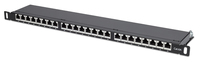 [8818991000] Intellinet 24-Port Cat6a Patchpanel - geschirmt - FTP - 19" - 0,5 HE - Klemmleisten mit 90 Grad abgewinkelten Kabeleinführungen - schwarz - IEEE 802.3,IEEE 802.3ab,IEEE 802.3u - 10/100/1000Base-T(X) - 1000 Mbit/s - Gold - Cat6a - 23/24/25/26