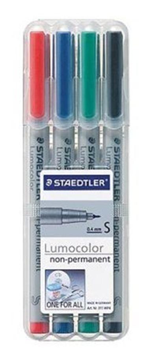 STAEDTLER 311 WP4 - 4 Stück(e) - Schwarz - Blau - Grün - Rot - Grau - Polypropylen (PP) - 0,4 mm