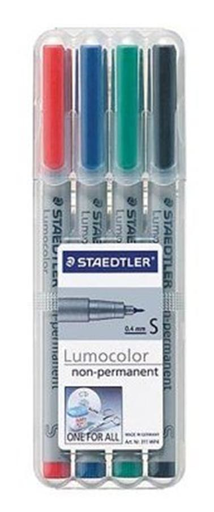 [443459000] STAEDTLER 311 WP4 - 4 pc(s) - Black - Blue - Green - Red - Grey - Polypropylene (PP) - 0.4 mm