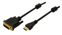 [2511140000] LogiLink HDMI>DVI-D 5m - 5 m - HDMI - DVI-D - Gold - Black - Male/Female