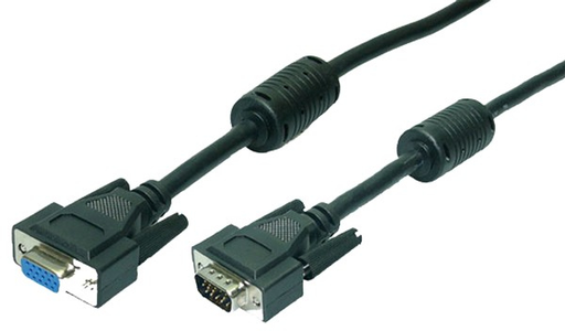 LogiLink 3m VGA M/F - 3 m - VGA (D-Sub) - VGA (D-Sub) - Black - Male/Female - Box