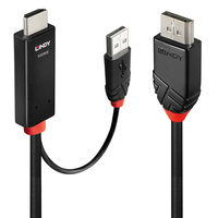 [13597207000] Lindy 41500 - 3 m - HDMI + USB Type-A - DisplayPort - Male - Male - Straight