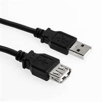 Sharkoon 4044951015412 - 2 m - USB A - USB A - USB 2.0 - Male/Female - Black