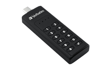 Verbatim Keypad Secure - USB-3.0-Stick 64 GB - Datenspeicher mit Passwortschutz - inkl. USB-A zu USB-A-Verlängerungskabel - Schwarz - 64 GB - USB Typ-A - 3.2 Gen 1 (3.1 Gen 1) - Ohne Deckel - 30 g - Schwarz