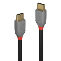 [6382637000] Lindy 1m USB 2.0 Type C Cable - Anthra Line - 1 m - USB C - USB C - USB 2.0 - 480 Mbit/s - Black - Grey