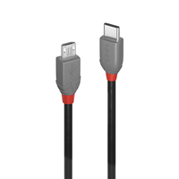 [6382646000] Lindy 36892 2m USB C Micro-USB B Männlich Männlich Schwarz - Grau USB Kabel