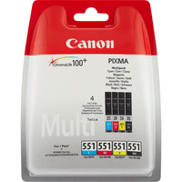 [2371657000] Canon CLI-551 BK/C/M/Y Ink Cartridge Multipack - Standard Yield - 4 pc(s) - Multi pack