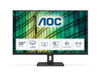 AOC E2 U32E2N - 80 cm (31.5") - 3840 x 2160 pixels - 4K Ultra HD - LED - 4 ms - Black