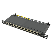 LogiLink NP0069 - Gigabit Ethernet - RJ-45 - Black - Metal - 0.5U