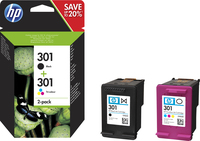 HP 301 - 2er-Pack - Schwarz, Farbe (Cyan, Magenta, Gelb)