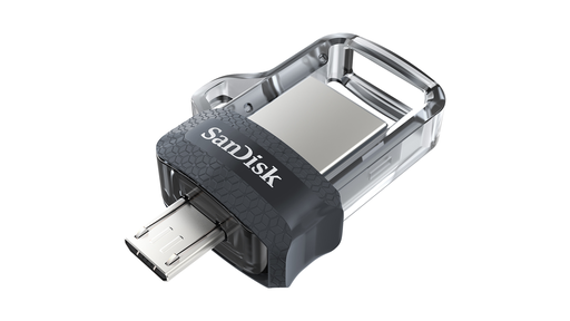 [5207423000] SanDisk Ultra Dual m3.0 - 128 GB - USB Type-A / Micro-USB - 3.2 Gen 1 (3.1 Gen 1) - Dia - 5,2 g - Schwarz - Silber - Transparent