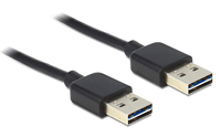 [3166401000] Delock 1m USB 2.0 A - 1 m - USB A - USB A - USB 2.0 - Männlich/Männlich - Schwarz