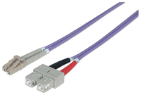 [4804025000] Intellinet Fiber Optic Patch Cable - OM4 - LC/SC - 3m - Violet - Duplex - Multimode - 50/125 µm - LSZH - Fibre - Lifetime Warranty - Polybag - 3 m - OM4 - LC - SC