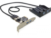 [2135946000] Delock Front Panel + PCI Express Card - PCIe - USB 3.2 Gen 1 (3.1 Gen 1) - Black - USB - 5000 Mbit/s - 0.6 m