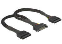 Delock 60135 - 0.25 m - 2 x SATA 15-pin - Male - Female - Straight - Straight