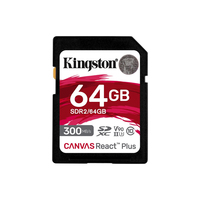 [13728249000] Kingston Canvas React Plus - 64 GB - SD - Class 10 - UHS-II - 300 MB/s - 260 MB/s