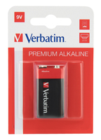 [581097000] Verbatim 9V Alkaline Batteries - Single-use battery - Alkaline - 9 V - 1 pc(s) - Multicolour - 46 g