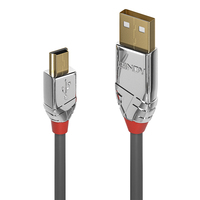 Lindy 36631 - 1 m - USB A - Mini-USB B - USB 2.0 - 480 Mbit/s - Grey