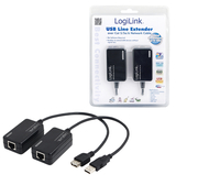 [999777000] LogiLink Line Extender USB via CAT5/6 - Black - 0.3 m