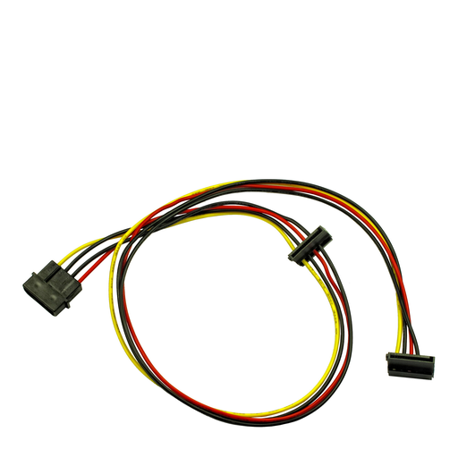 [4097353000] Inter-Tech 88885308 - 0.65 m - Molex (4-pin) - 2 x SATA 15-pin - Male/Female - Straight - Angled