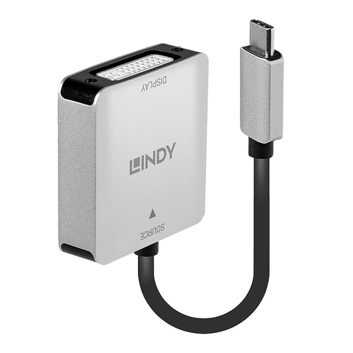 [9254337000] Lindy 43296 - 0,12 m - USB Typ-C - DVI-D - Männlich - Weiblich - Gerade