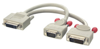Lindy DVI-I/DVI-D + VGA Monitor Cable - 0.2 m - DVI-I - DVI-D - Gray - Male/Female